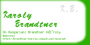 karoly brandtner business card